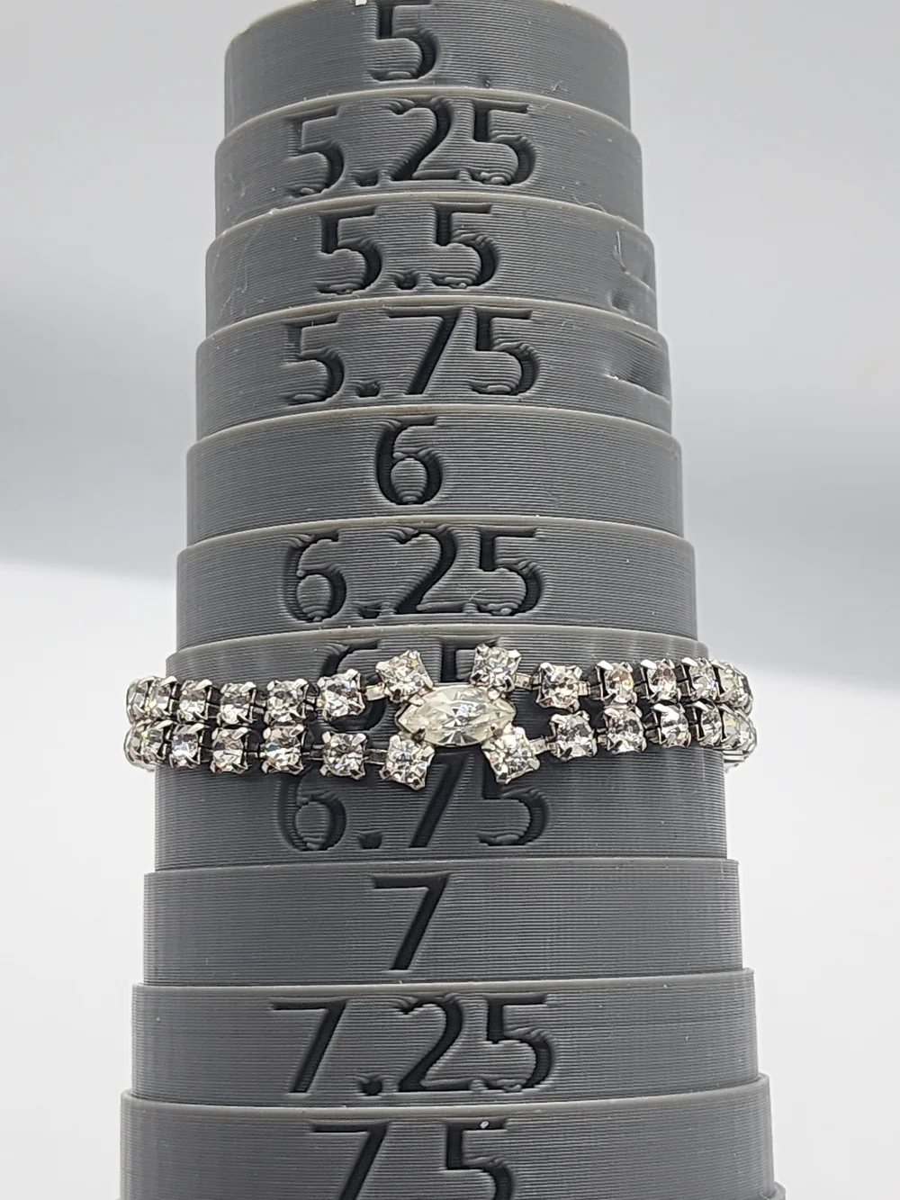 Vintage Signed Kramer Clear Rhinestone Double Row Bracelet - 1950s Marquise
